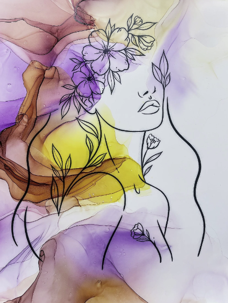 Workshop - Het Omarmen van Vrouwelijke Energie Door Alcohol Inkt Kunst